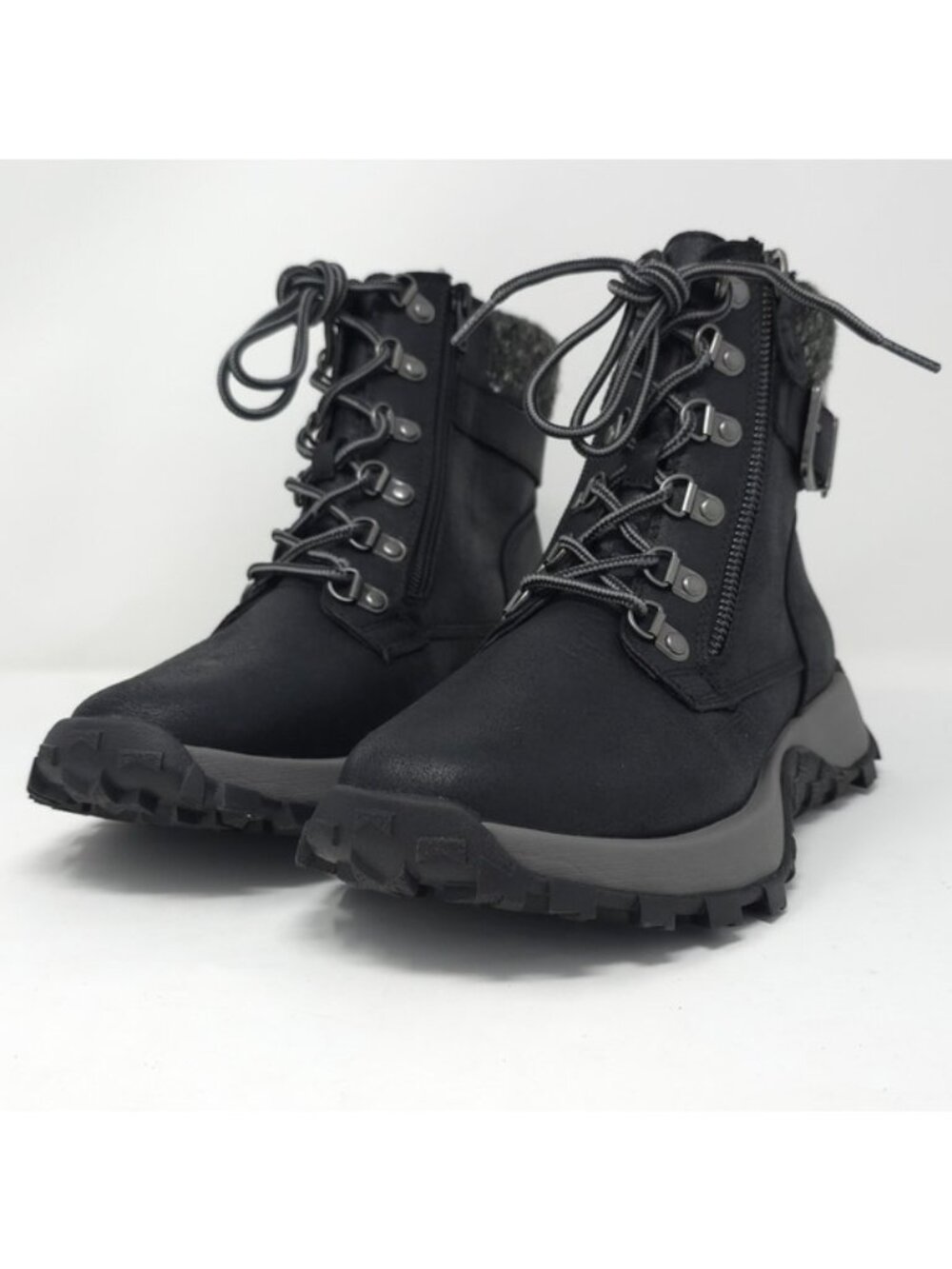 CLIFFS BY WHITE MOUNTAIN Cushioned Lace Up City Hiker Sneaker Boot Black 7.5M